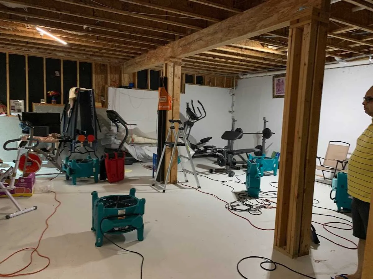 Basement drying equipment setup for Structural Drying in Port Huron